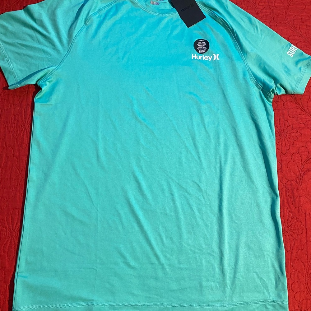 Hurley Men's Aqua Blue T-Shirt